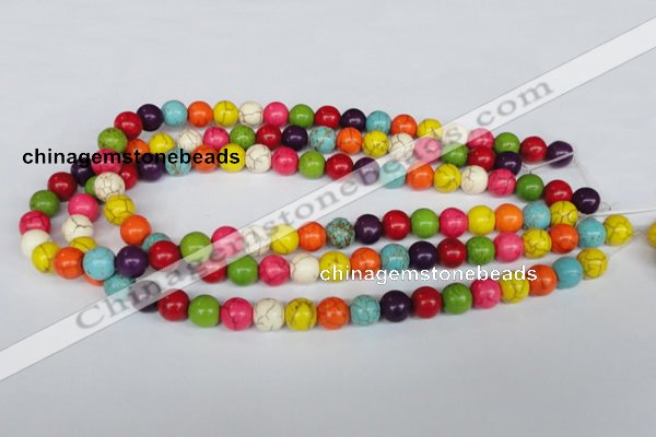CTU703 15.5 inches 12mm round dyed turquoise beads wholesale