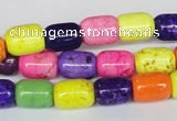 CTU709 15.5 inches 8*11mm column dyed turquoise beads wholesale