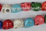 CTU711 15.5 inches 10*12*12mm skull dyed turquoise beads wholesale