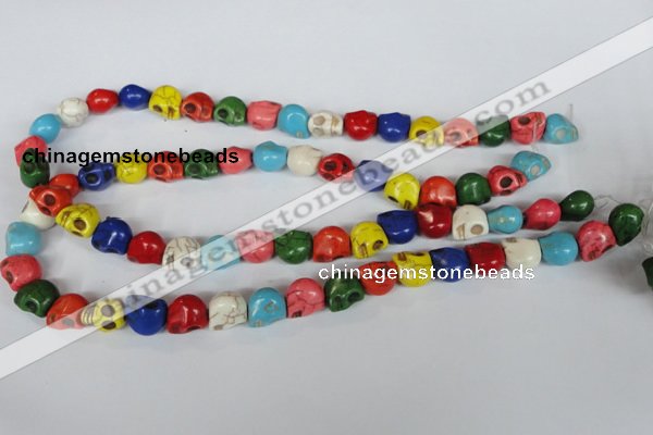 CTU711 15.5 inches 10*12*12mm skull dyed turquoise beads wholesale