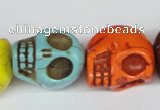 CTU713 15.5 inches 18*20*22mm skull dyed turquoise beads wholesale