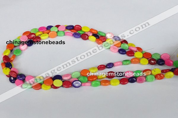 CTU715 15.5 inches 8*10mm oval dyed turquoise beads wholesale