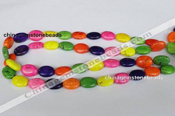 CTU716 15.5 inches 10*14mm oval dyed turquoise beads wholesale
