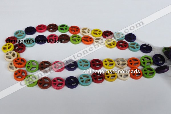 CTU721 15.5 inches 15mm coin dyed turquoise beads wholesale