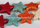 CTU727 15.5 inches 20*20mm star dyed turquoise beads wholesale