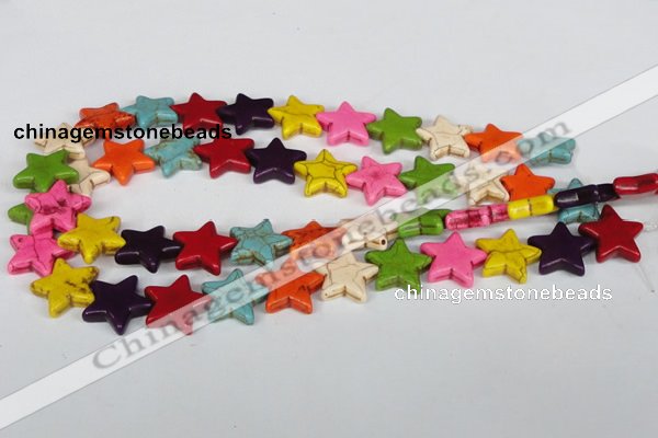 CTU727 15.5 inches 20*20mm star dyed turquoise beads wholesale