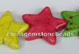 CTU729 15.5 inches 30*30mm star dyed turquoise beads wholesale