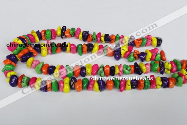 CTU740 15.5 inches 8*12mm nuggets dyed turquoise beads wholesale