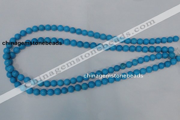 CTU823 15.5 inches 8mm round dyed turquoise beads wholesale