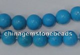 CTU824 15.5 inches 10mm round dyed turquoise beads wholesale