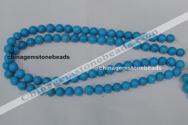 CTU824 15.5 inches 10mm round dyed turquoise beads wholesale