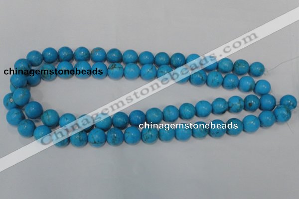 CTU825 15.5 inches 12mm round dyed turquoise beads wholesale