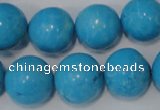 CTU826 15.5 inches 16mm round dyed turquoise beads wholesale