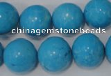 CTU855 15.5 inches 14mm round dyed turquoise beads wholesale