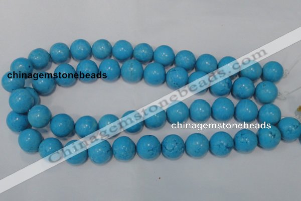 CTU855 15.5 inches 14mm round dyed turquoise beads wholesale