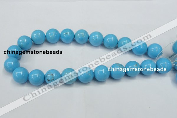 CTU881 15.5 inches 18mm round dyed turquoise beads wholesale