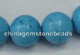 CTU882 15.5 inches 20mm round dyed turquoise beads wholesale