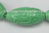 CTU889 15.5 inches 20*40mm carved rice dyed turquoise beads