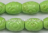 CTU891 15.5 inches 14*20mm carved rice dyed turquoise beads