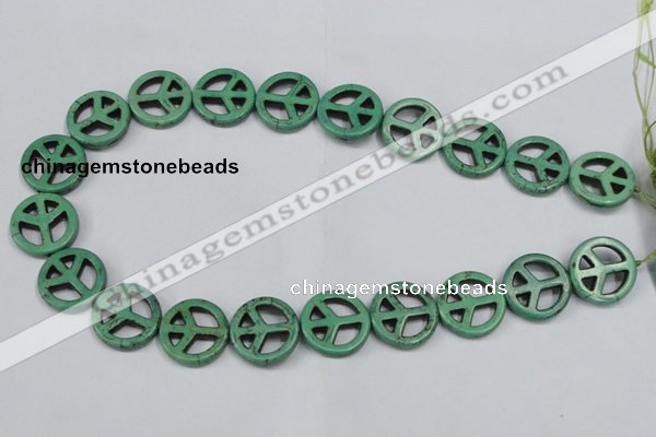 CTU898 15.5 inches 20mm coin dyed turquoise beads wholesale