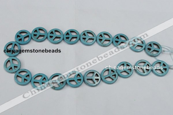 CTU899 15.5 inches 15mm coin dyed turquoise beads wholesale