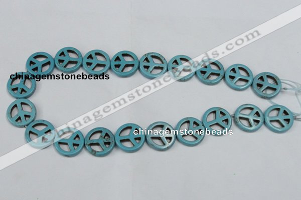 CTU900 15.5 inches 20mm coin dyed turquoise beads wholesale