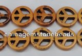 CTU901 15.5 inches 15mm coin dyed turquoise beads wholesale