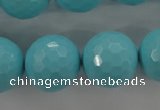 CTU918 15.5 inches 20mm faceted round synthetic turquoise beads