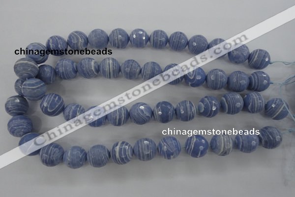 CTU926 15.5 inches 16mm faceted round synthetic turquoise beads