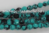 CTU931 15.5 inches 6mm faceted round synthetic turquoise beads