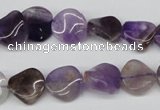 CTW02 15.5 inches 12mm twisted coin amethyst beads wholesale