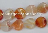 CTW05 15.5 inches 12mm twisted coin agate gemstone beads wholesale