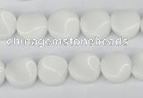 CTW08 15.5 inches 12mm twisted coin white agate beads wholesale