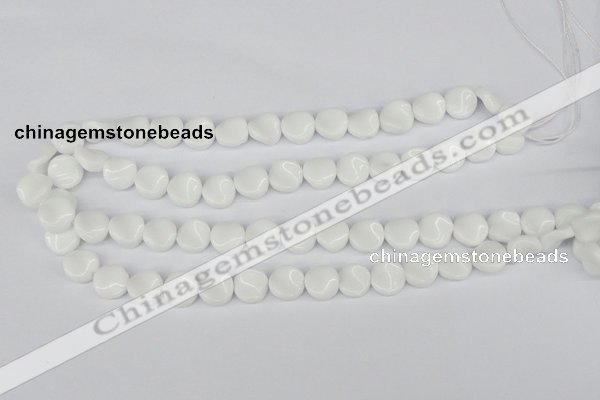 CTW08 15.5 inches 12mm twisted coin white agate beads wholesale