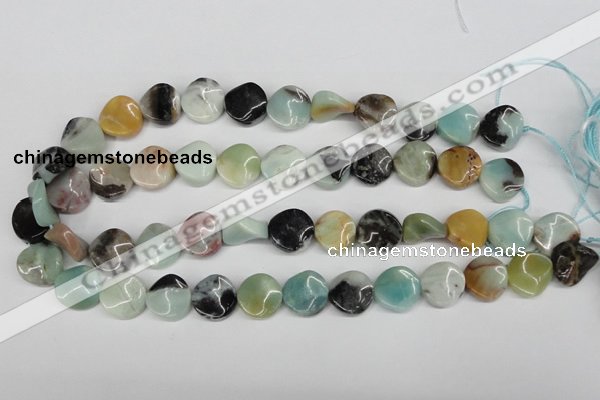 CTW10 15.5 inches 16mm twisted coin amazonite beads wholesale