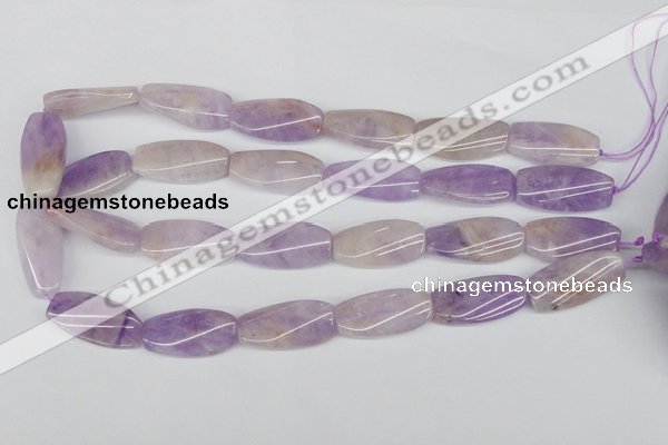 CTW100 15.5 inches 15*30mm twisted rectangle lavender amethyst beads