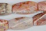 CTW107 15.5 inches 15*30mm twisted rectangle agate beads wholesale