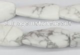 CTW109 15.5 inches 15*30mm twisted rectangle white howlite beads