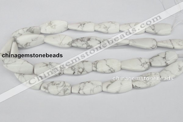 CTW109 15.5 inches 15*30mm twisted rectangle white howlite beads