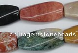 CTW113 15.5 inches 15*30mm twisted rectangle Indian agate beads