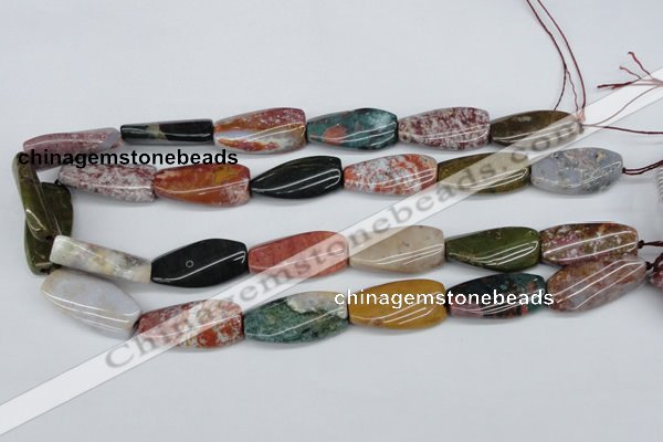 CTW113 15.5 inches 15*30mm twisted rectangle Indian agate beads