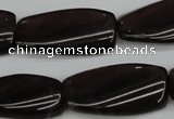 CTW114 15.5 inches 15*30mm twisted rectangle smoky quartz beads