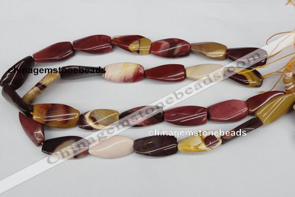 CTW116 15.5 inches 15*30mm twisted rectangle mookaite beads