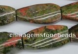 CTW120 15.5 inches 15*30mm twisted rectangle unakite gemstone beads