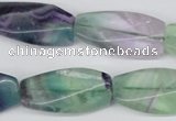 CTW121 15.5 inches 15*30mm twisted rectangle fluorite gemstone beads