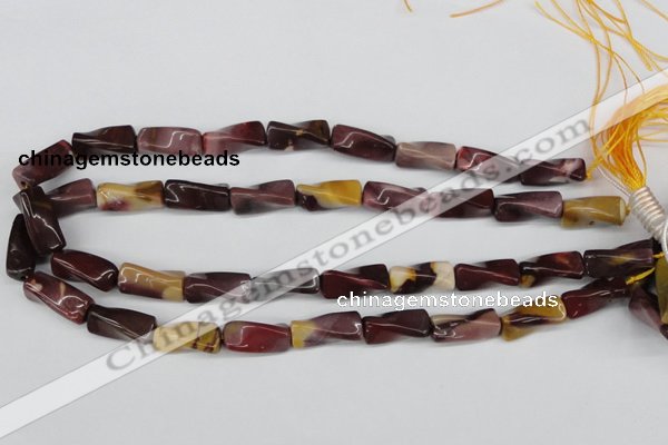 CTW125 15.5 inches 9*20mm twisted trihedron mookaite gemstone beads