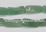 CTW129 15.5 inches 9*20mm twisted trihedron green aventurine beads