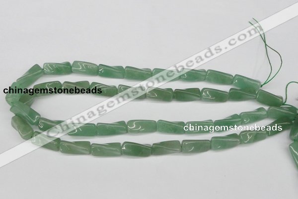 CTW129 15.5 inches 9*20mm twisted trihedron green aventurine beads