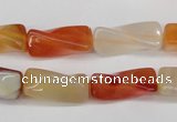 CTW130 15.5 inches 10*20mm twisted trihedron agate gemstone beads