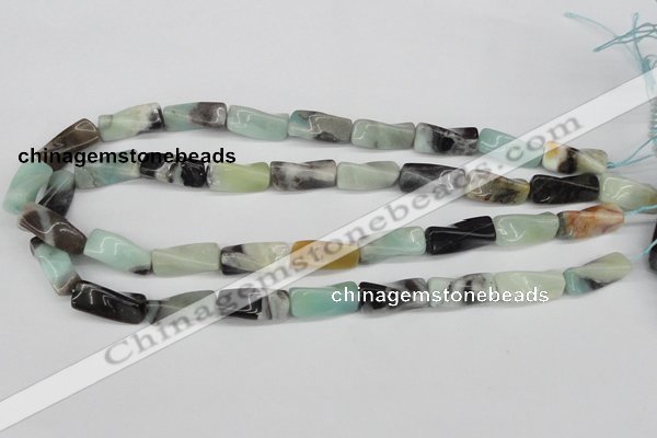 CTW131 15.5 inches 10*20mm twisted trihedron amazonite gemstone beads